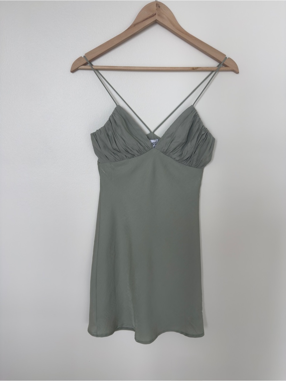 Princess Polly Sage Green Slip Cami Mini Dress